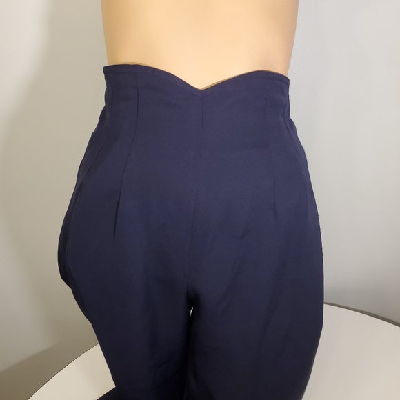 ๐ผHP๐ผNWOT Navy Blue High Waisted Tapered Pants - Picture 3 of 6